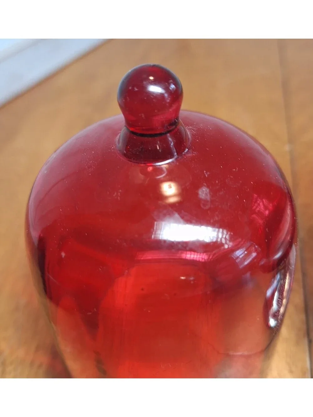 Anthropologie Mini Red Cake Stand Glass Candle (Used) 6.5